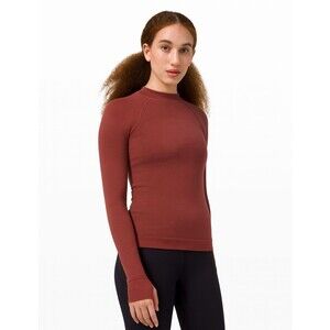 Thermal Training Long Sleeve Top Maroon Wool Blend Seamless Compression L